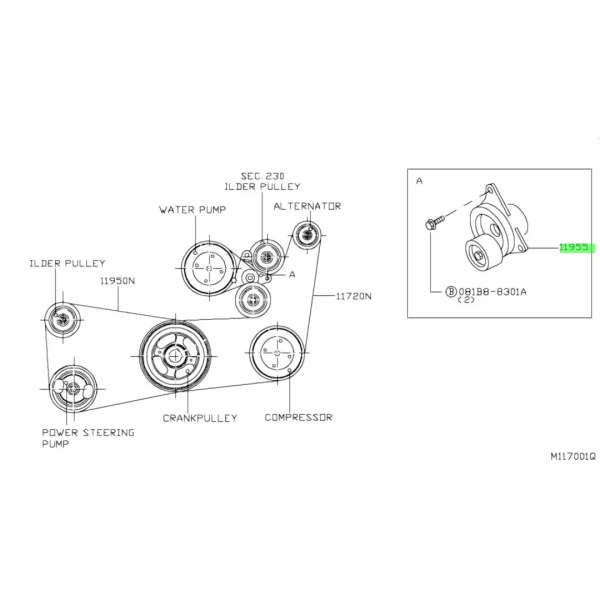 Tensor de correa para nissan navara 2007 2013 2.5 yd25 - Tensor De Correa | ClickRepuestos